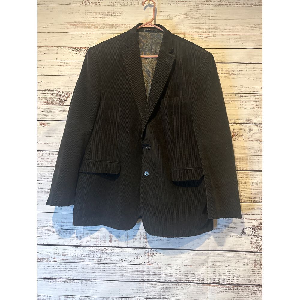 Lauren Ralph Lauren Corduroy Sport Coat Blazer Paisley Lining Size‎ 44R